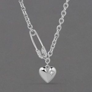 Silver 925 Heart & Pin Necklace